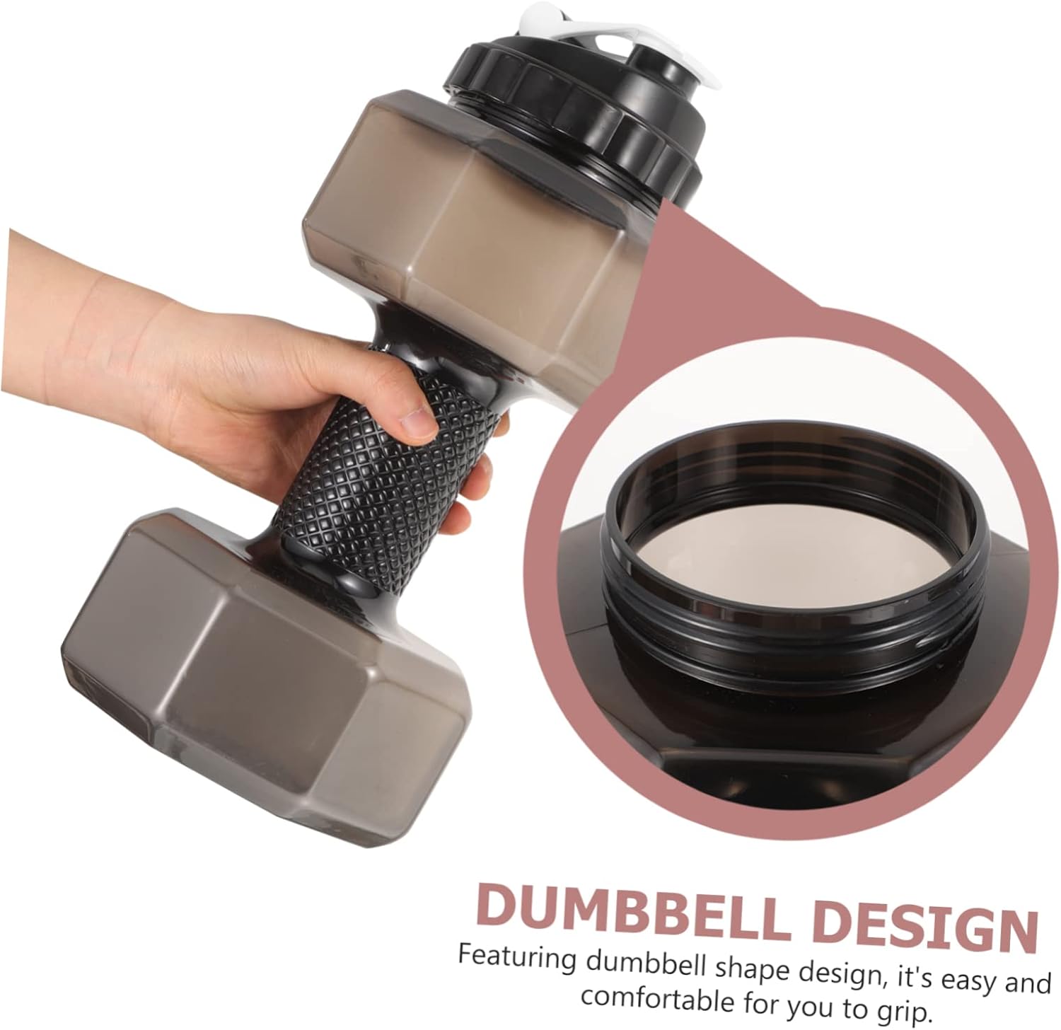 Kisangel Botella de agua con mancuernas, vasos de agua de plástico, máquina de gimnasio portátil, soporte de agua para bicicleta, gimnasio, botella