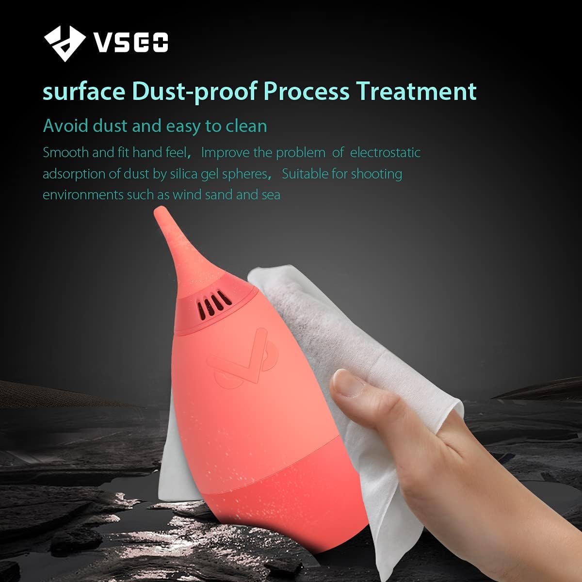 VSGO V-B011E – Soplador de limpieza de cámara con filtro de diseño de vaso, soplador de limpieza de lentes de aire comprimido compatible con Nikon