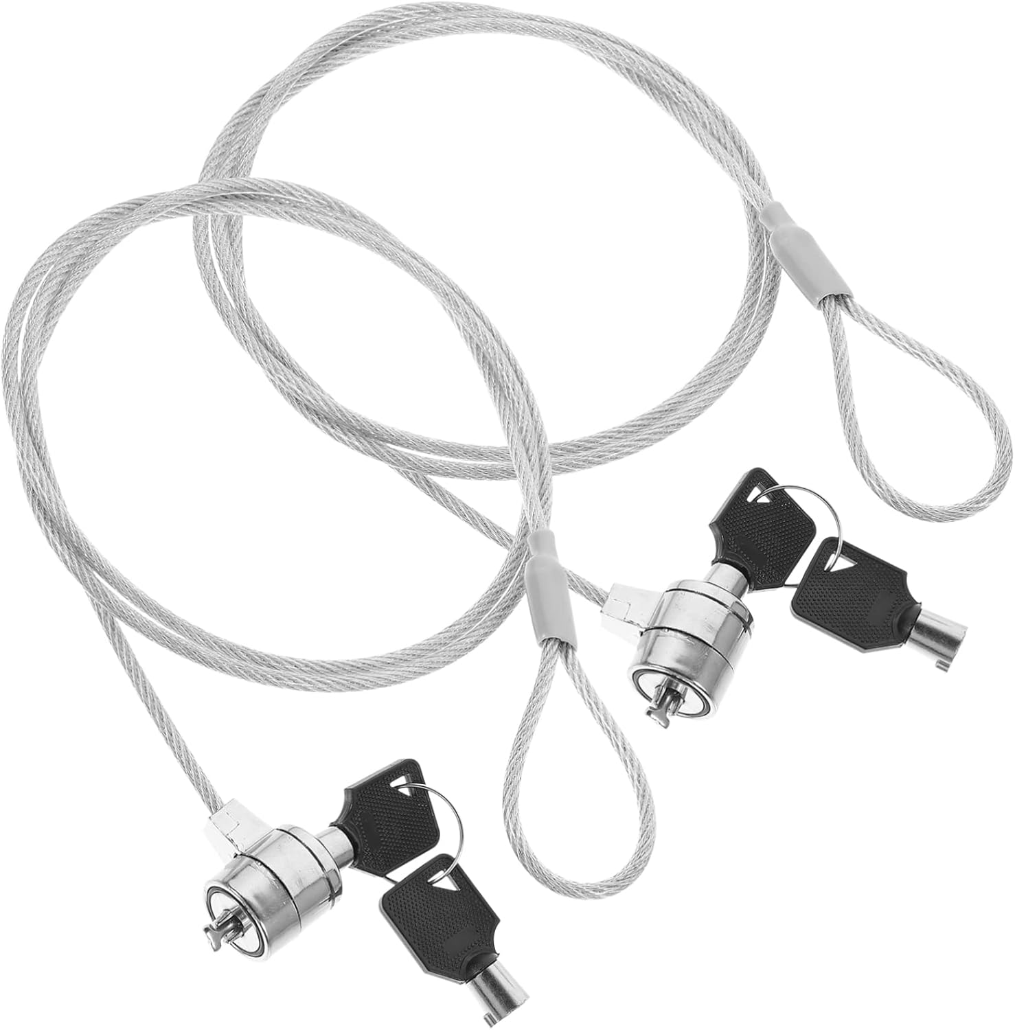 NOLITOY Computadoras portátiles 2 juegos de bloqueo de cable de bloqueo de cable anti aleación de costura portátil cerradura de cable con llave