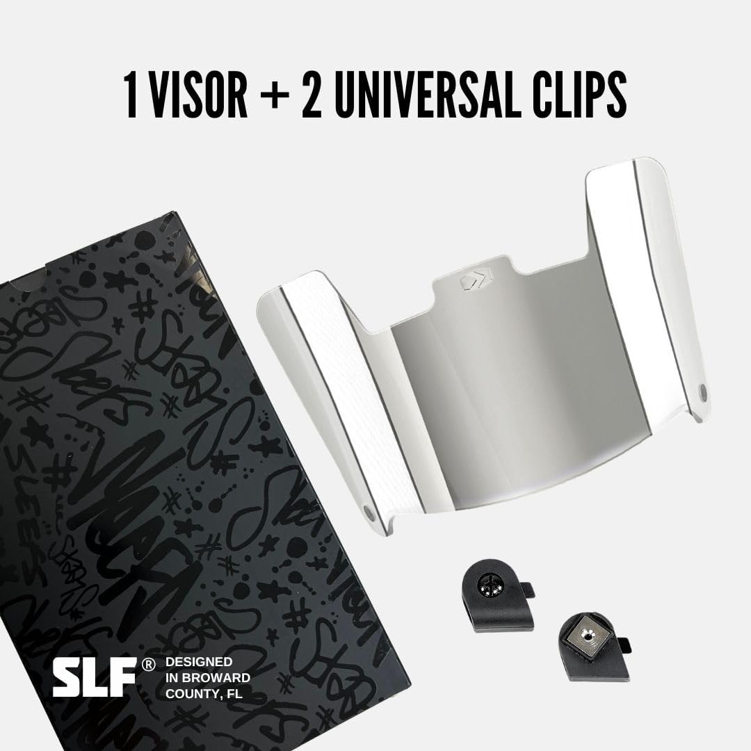 SLEEFS Visera para casco de fútbol  Viseraescudo profesional  Se adapta a cascos de jóvenes y adultos  Incluye clips para visera
