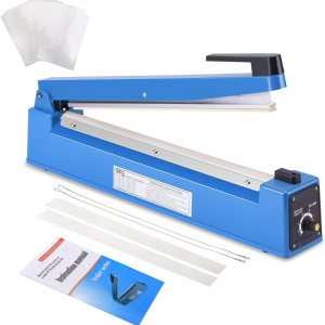 Sellador de bolsas de impulso de 16 pulgadas, máquina selladora manual de bolsas de polietileno con temporizador ajustable y cierre térmico con 50 Sellador de bolsas de impulso de 16 pulgadas, máquina selladora manual de bolsas de polietileno con temporizador ajustable y cierre térmico con 50