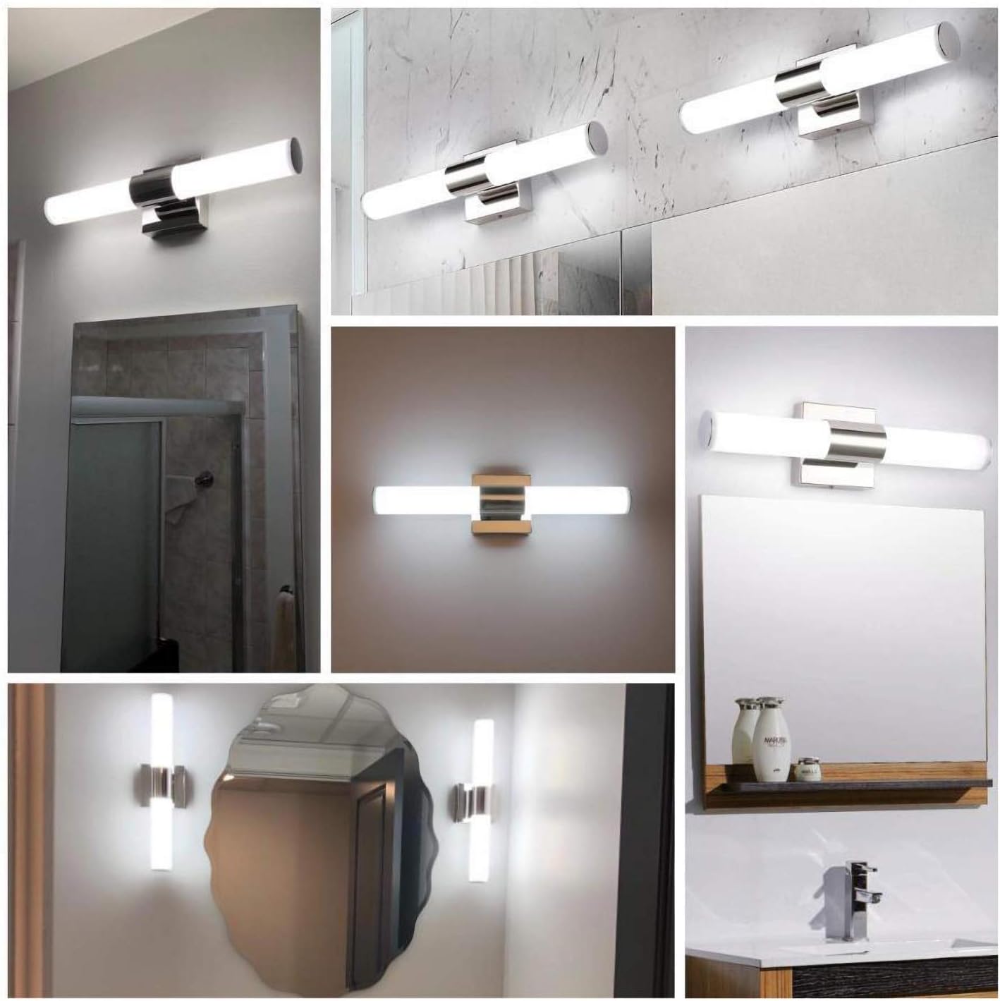Joosenhouse Lámparas LED para tocador de baño sobre espejo de 17.7 pulgadas, moderna lámpara de tocador de baño, accesorios de iluminación de