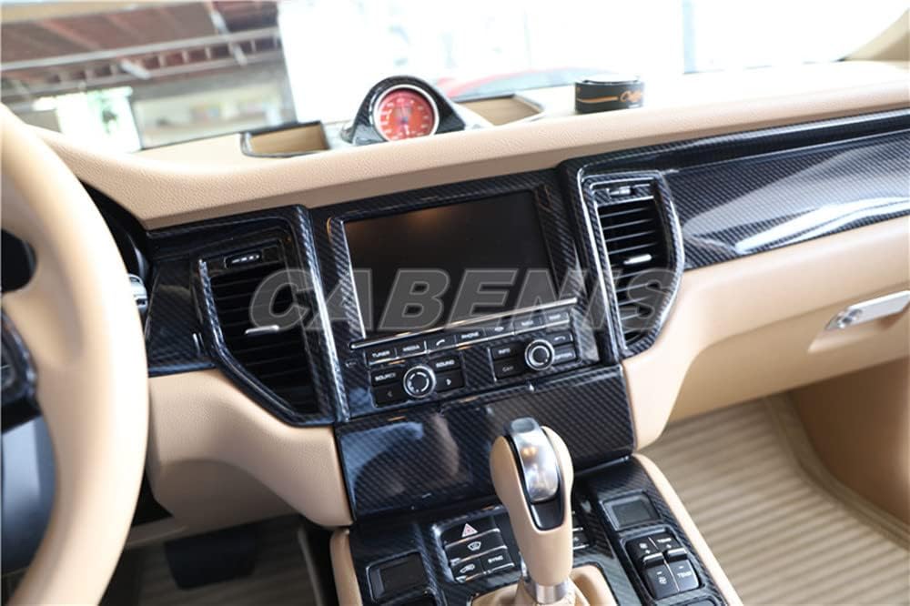 Consola central interior navegación GPS y panel de CD para accesorios Porsche Macan 2014-2016, borde de panel de control de plástico ABS, decoración