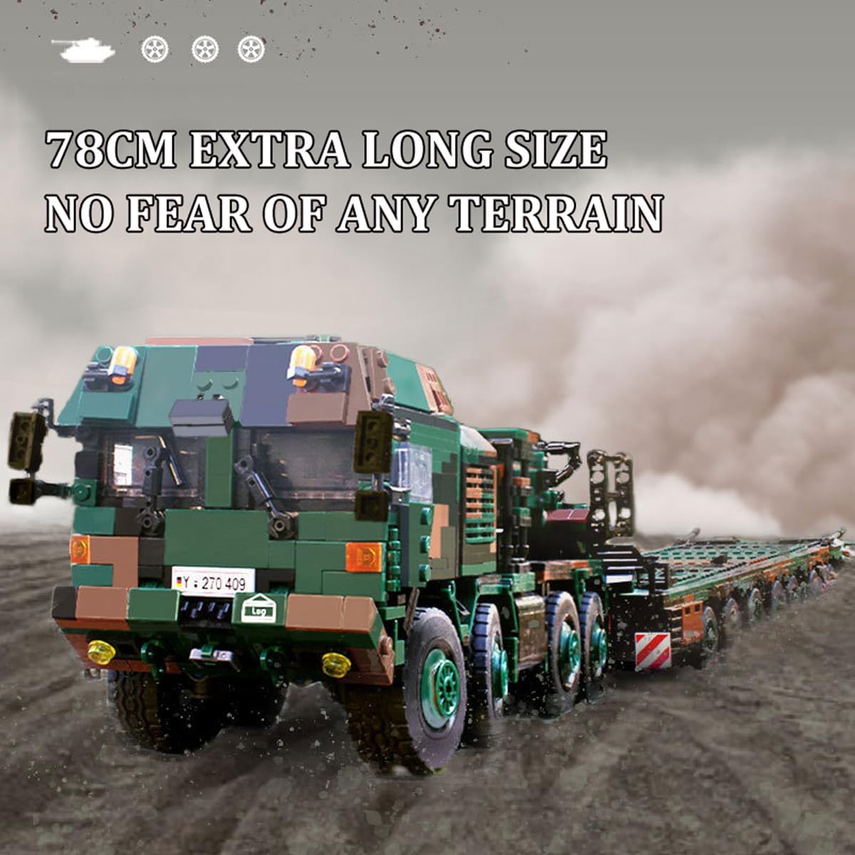 Alemania HX-81 Heavy Transporter Juguetes de construcción para niños de 8 a 12 años de la Segunda Guerra Mundial Juguetes de Transporte Tanque