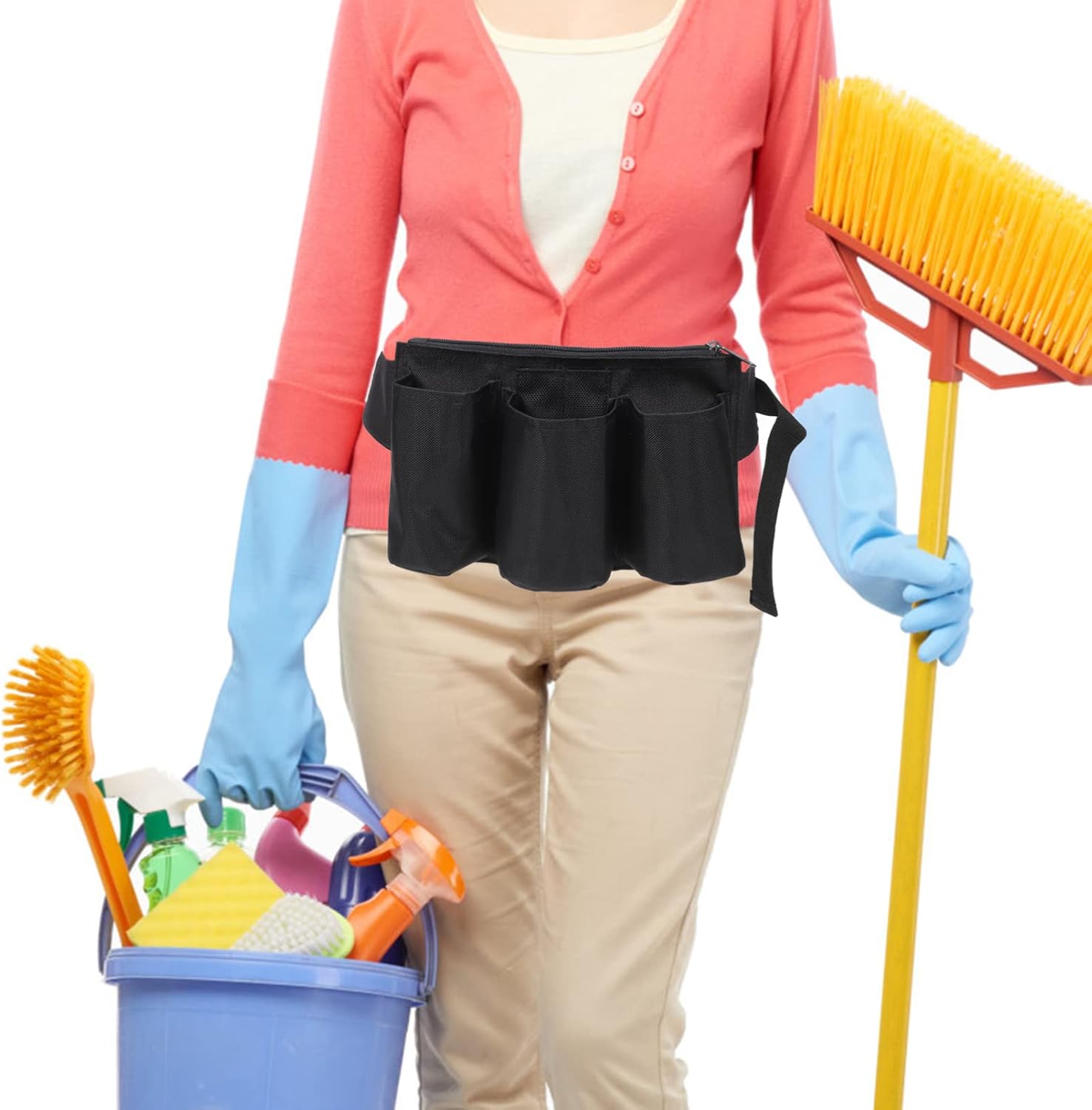 Zerodeko Cinturón de herramientas para mujer, bolsa de herramientas de jardinería para mujer, bolsa de herramientas de cintura ajustable, delantal