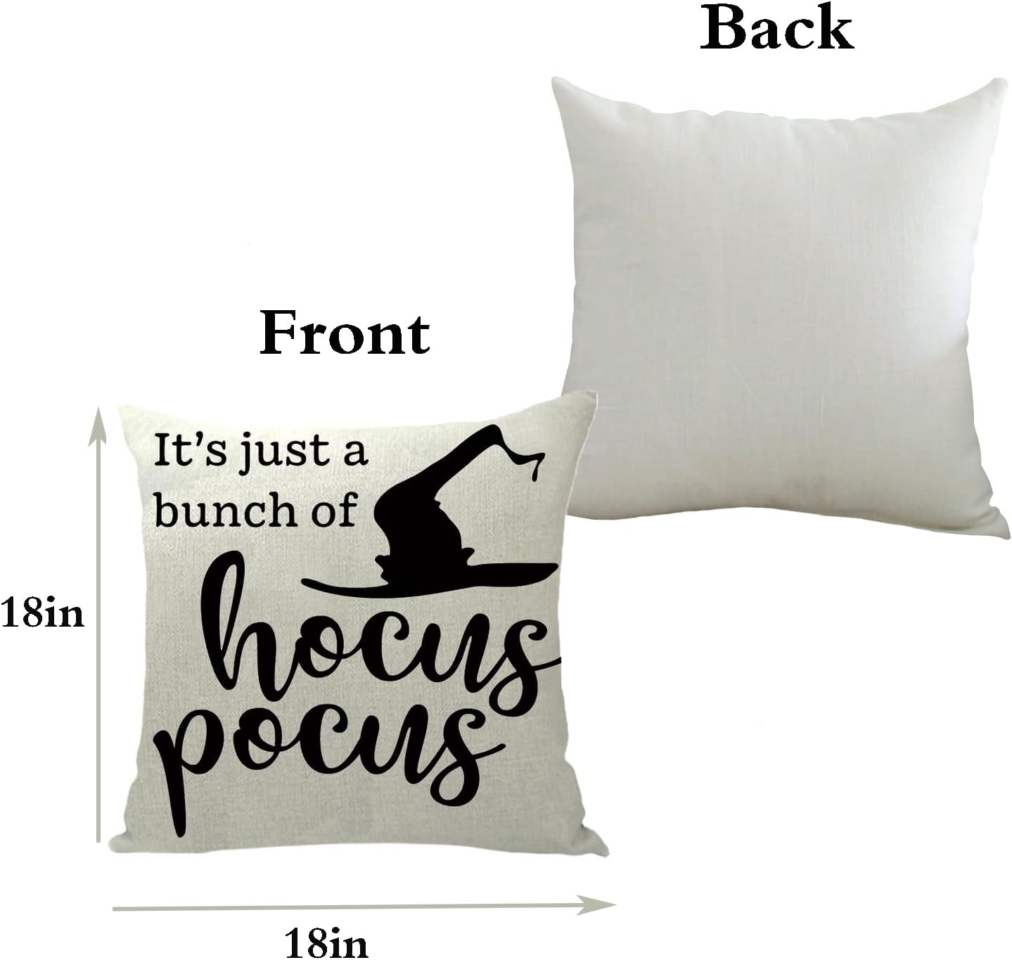 Juego de 4 fundas de almohada de 18 x 18 pulgadas para decoración de Halloween