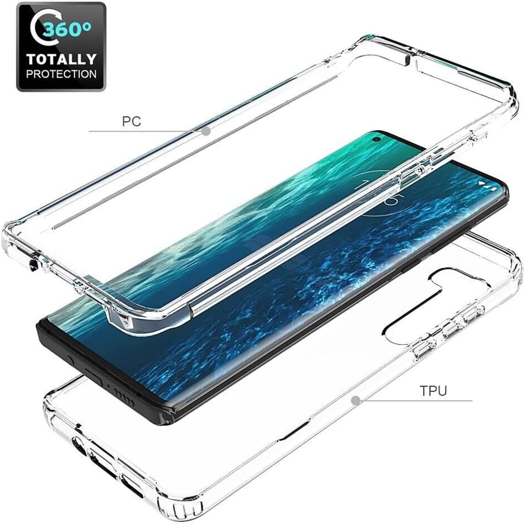 Vavies Compatible con Moto Edge CaseMoto Edge 5G 2020 XT2063-2, cuerpo completo, a prueba de golpes, transparente, flexible, funda protectora para