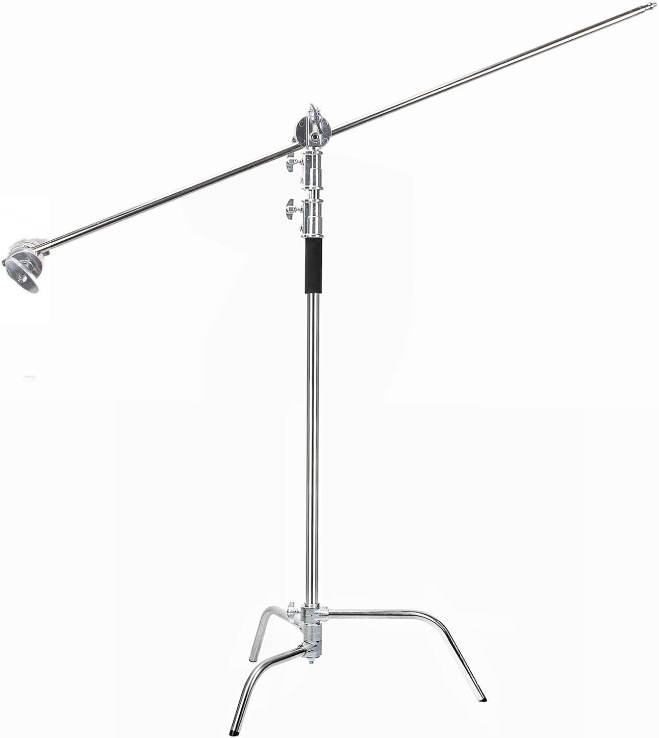 EACHSHOT 2 paquetes de soporte C con ruedas y bolsas de metal Max 10.8 pies129.9 in con brazo de sujeción de 3.48 pies41.7 in, 2 piezas de cabeza de