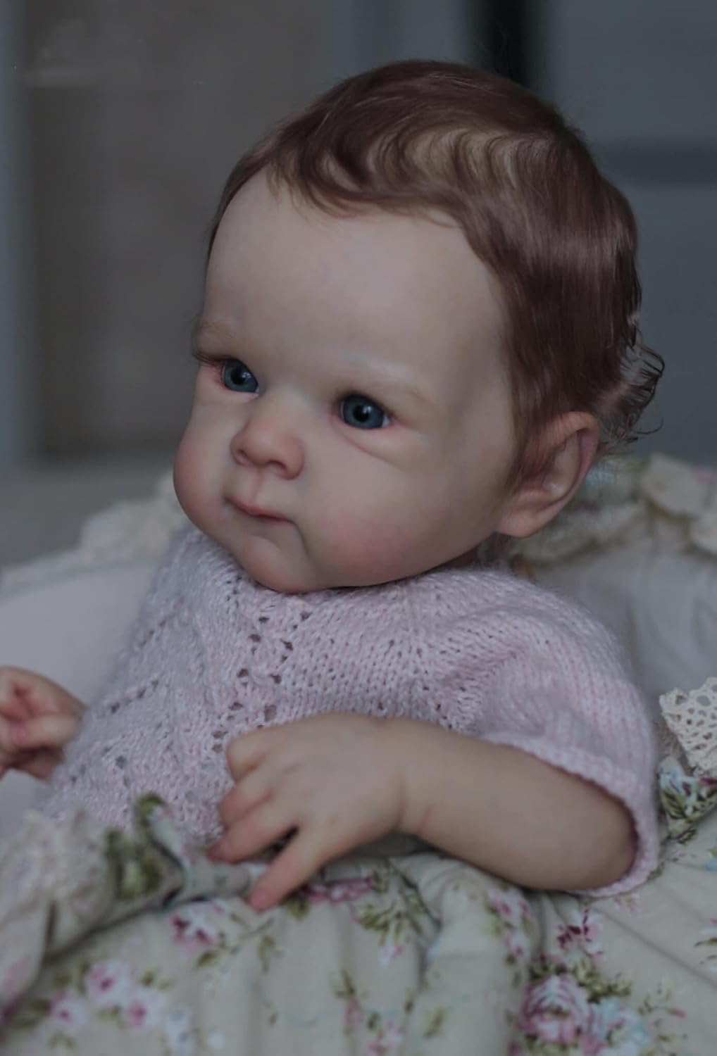 Pinky – Muñeca realista de bebé Reborn de 18 pulgadas de vinilo de silicona de vinilo realista para recién nacidos, regalo para niños a partir de 3