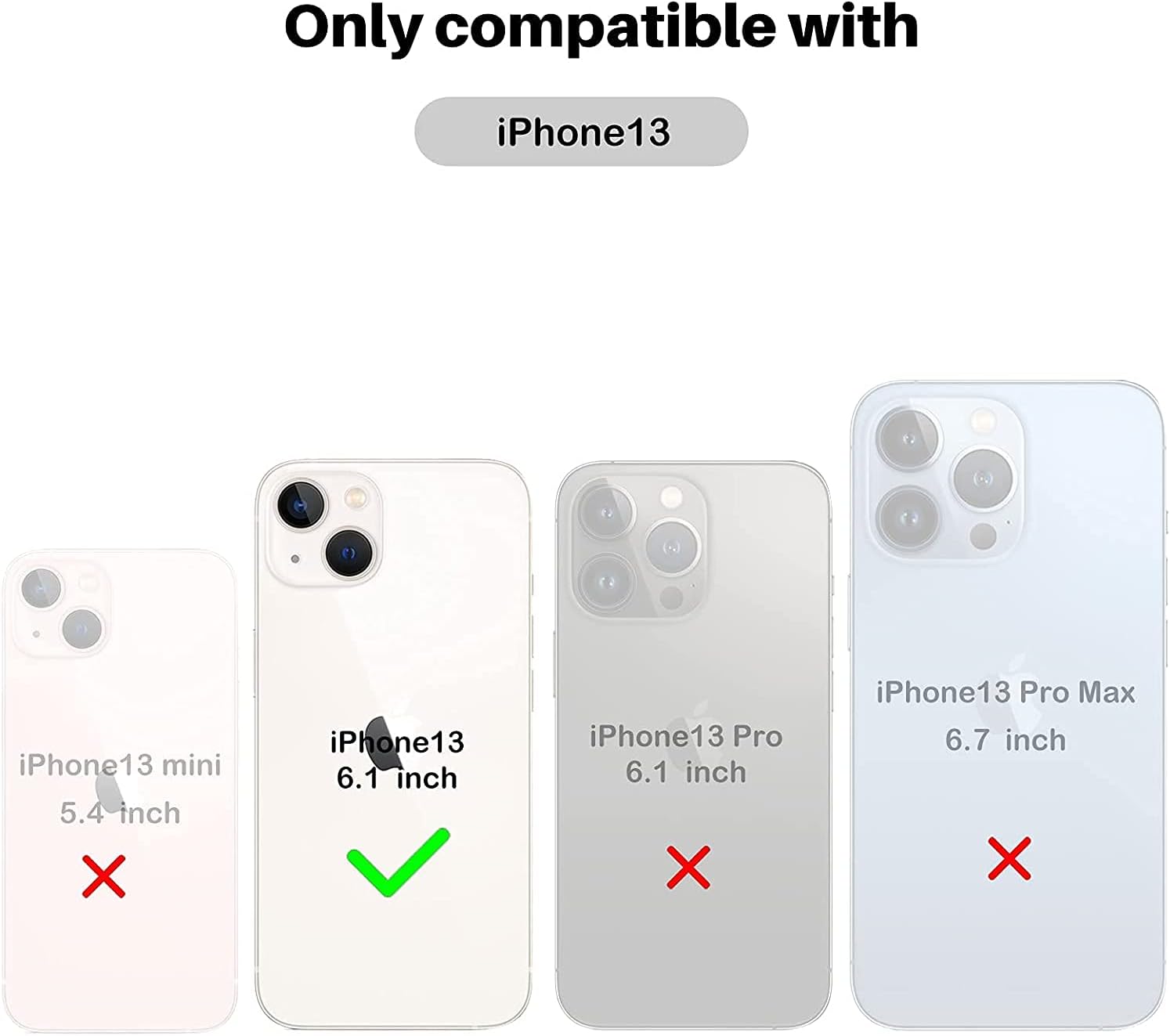 Funda para iPhone 13 con 2 protectores de pantalla, resistente grado militar, protección de cuerpo completo, a prueba de golpes, a prueba de caídas,