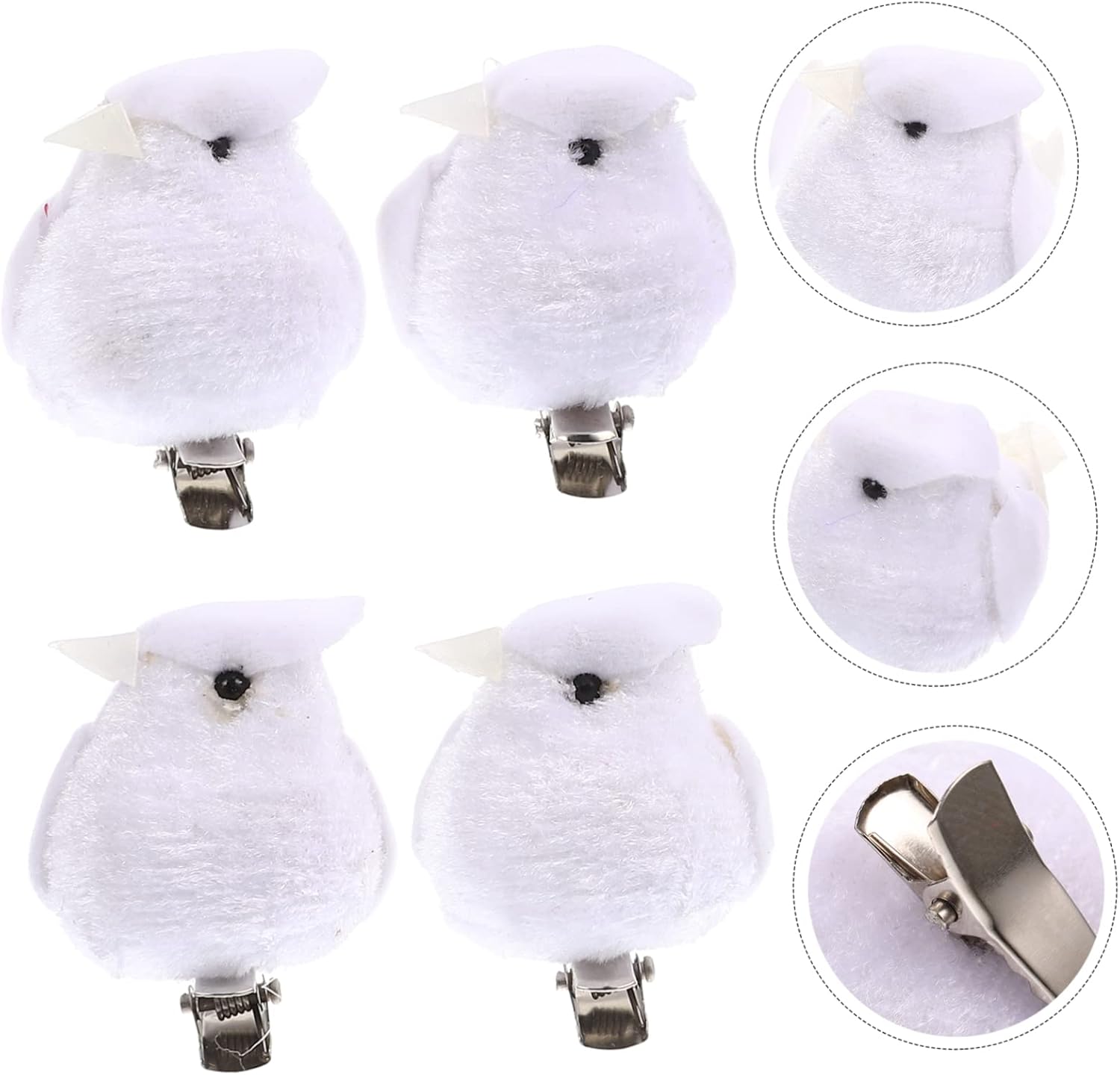 COOPHYA Pájaros falsos 4 piezas de simulación de espuma para manualidades, paloma blanca, pájaro de jardín falso, pájaros artificiales, cardenales,