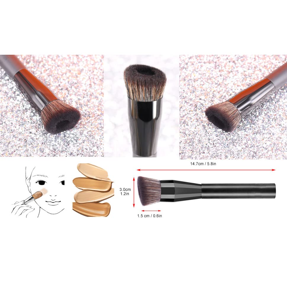 Vela.Yue Cepillo líquido para base de maquillaje para un aspecto natural impecable  Aplicador de maquillaje en ángulo para perfeccionar la crema