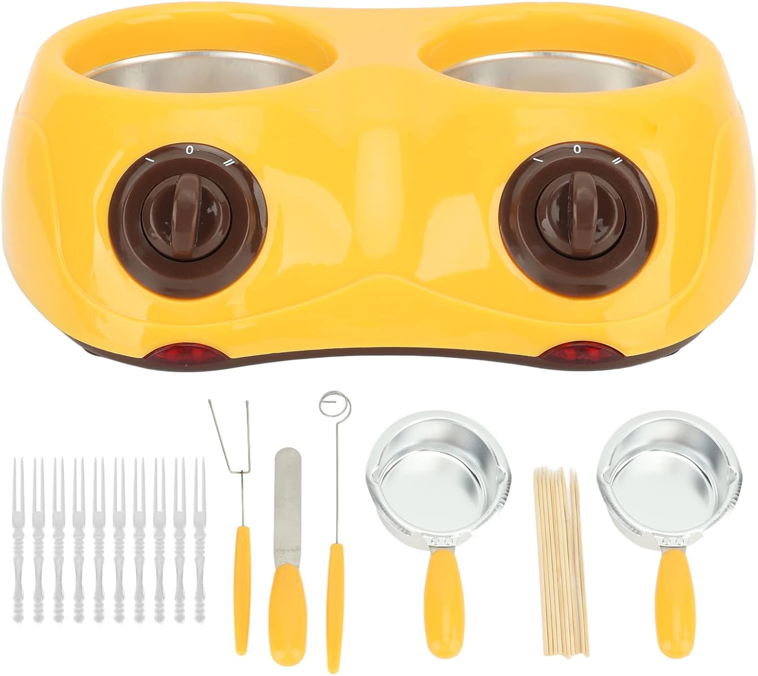 Olla para derretir chocolate, fondue de chocolate eléctrico portátil simple para mantequilla (amarillo)