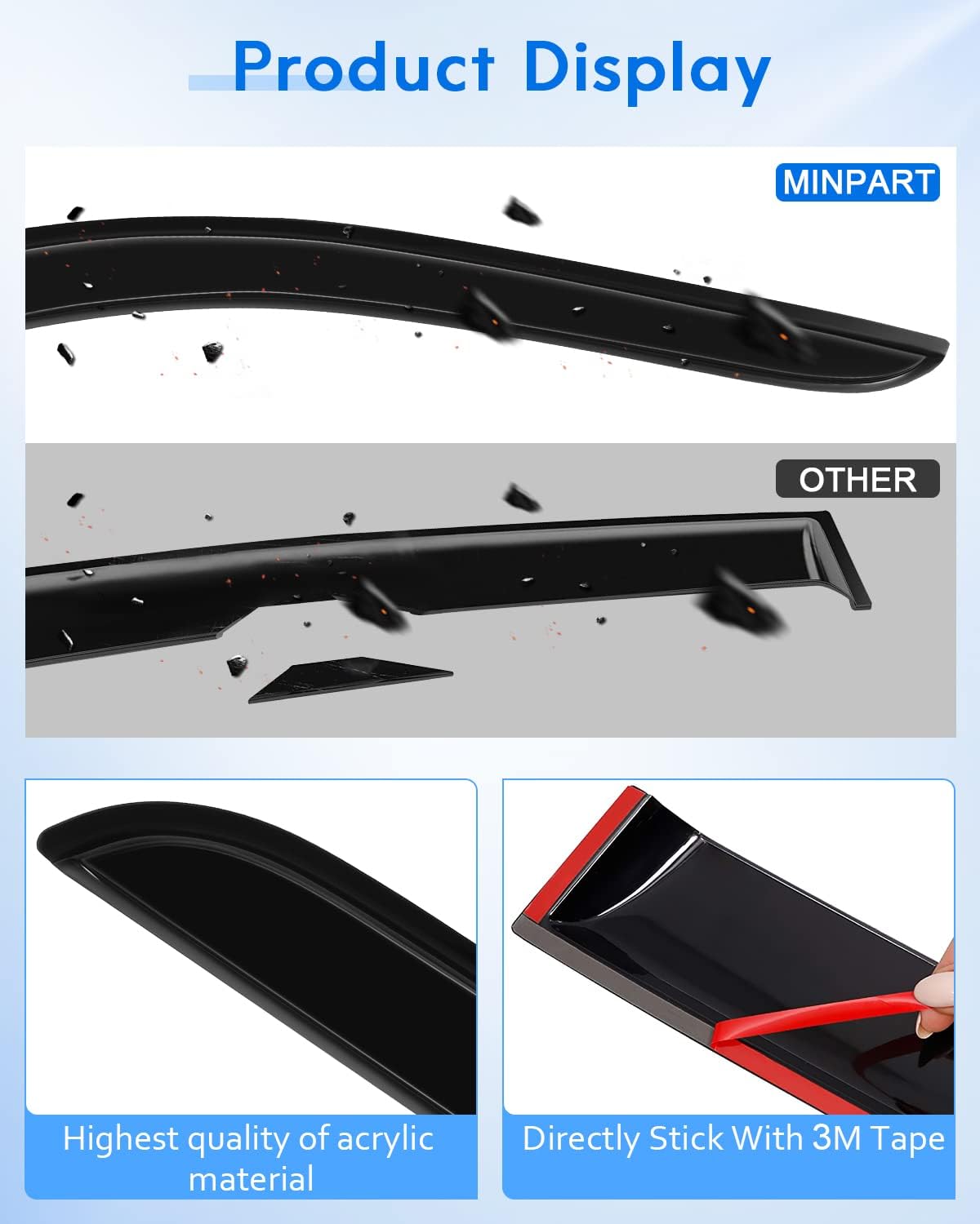 Deflector de ventana lateral, viseras de humo oscuro, protectores de lluvia, 4 piezas para Dodge 2002-2008 para Ram 1500