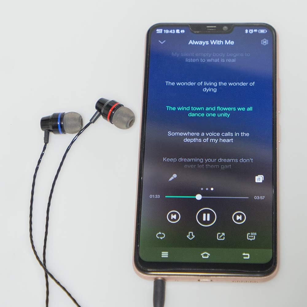 Paquete de 3 auriculares con control remoto y micrófono, auriculares findTop in ear de latón, aislamiento de ruido, sin enredos, para teléfonos