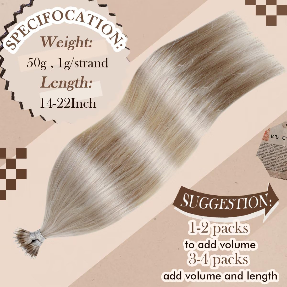 Hetto Extensiones de cabello humano nano anillo de 20 pulgadas, extensiones de cabello humano nano enlace, extensiones de cabello humano nano