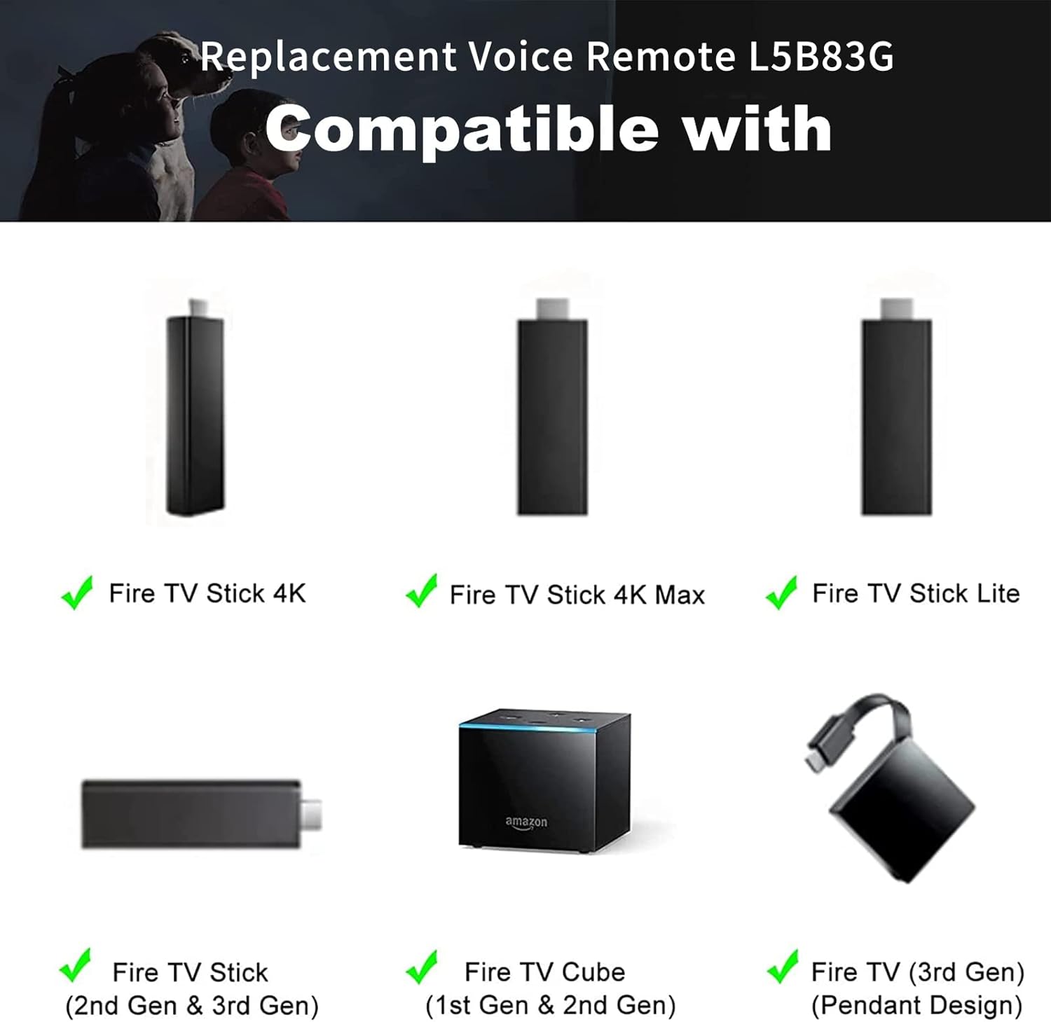 Control remoto de voz de repuesto L5B83G con control remoto F Stick compatible con televisores F Stick 4KMaxLiteCubitos, etc. No es para televisores