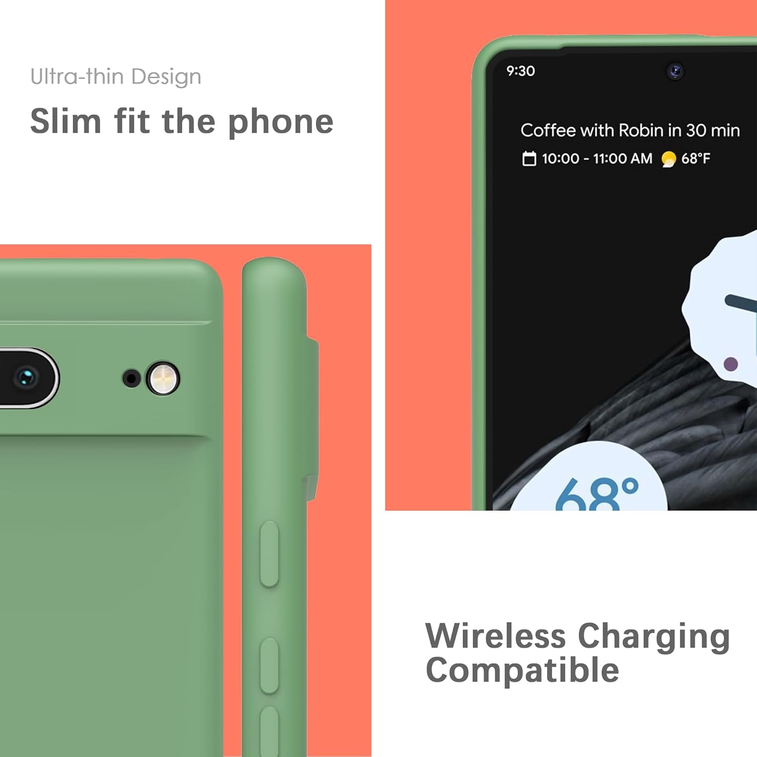YATWIN Funda de silicona para Google Pixel 7 5G, suave al tacto, a prueba de golpes, a prueba de polvo, antideslizante, cubierta de teléfono de