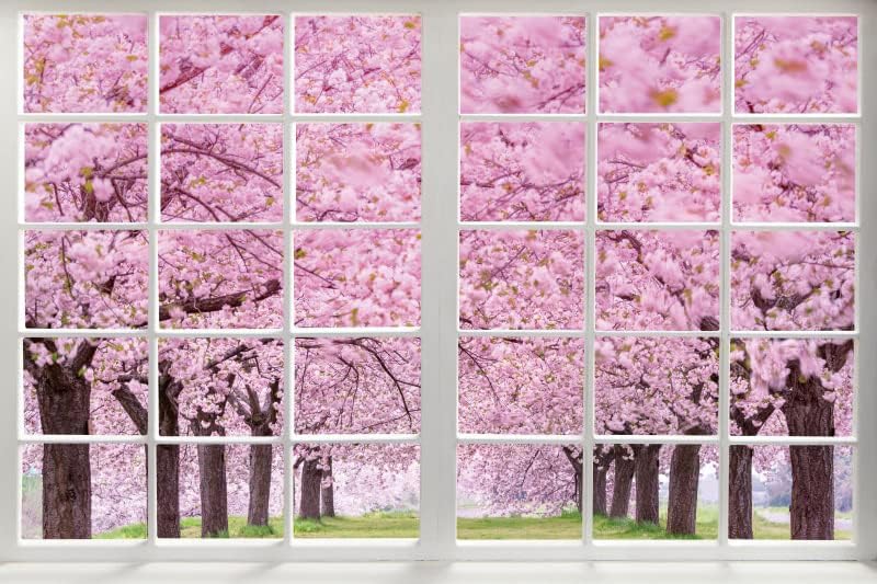 AWERT Telones de fondo de paisaje de primavera de 5 x 3 pies para fotografía, flores rosadas, cerezo, jardín, bosque, parque, país de las
