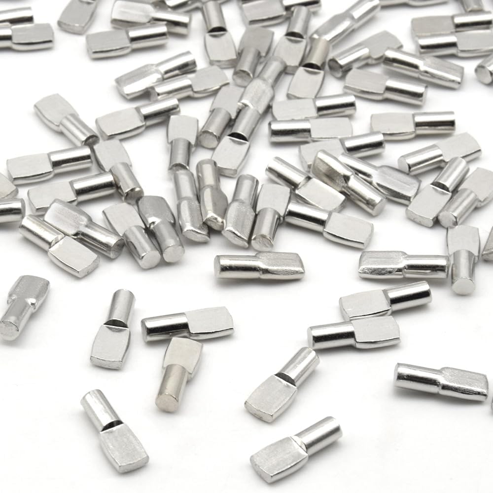 100 clavijas de estante de 0.197 in, soportes para estantes en forma de cuchara para muebles, estantes, estanterías (0.197 x 0.709 in)