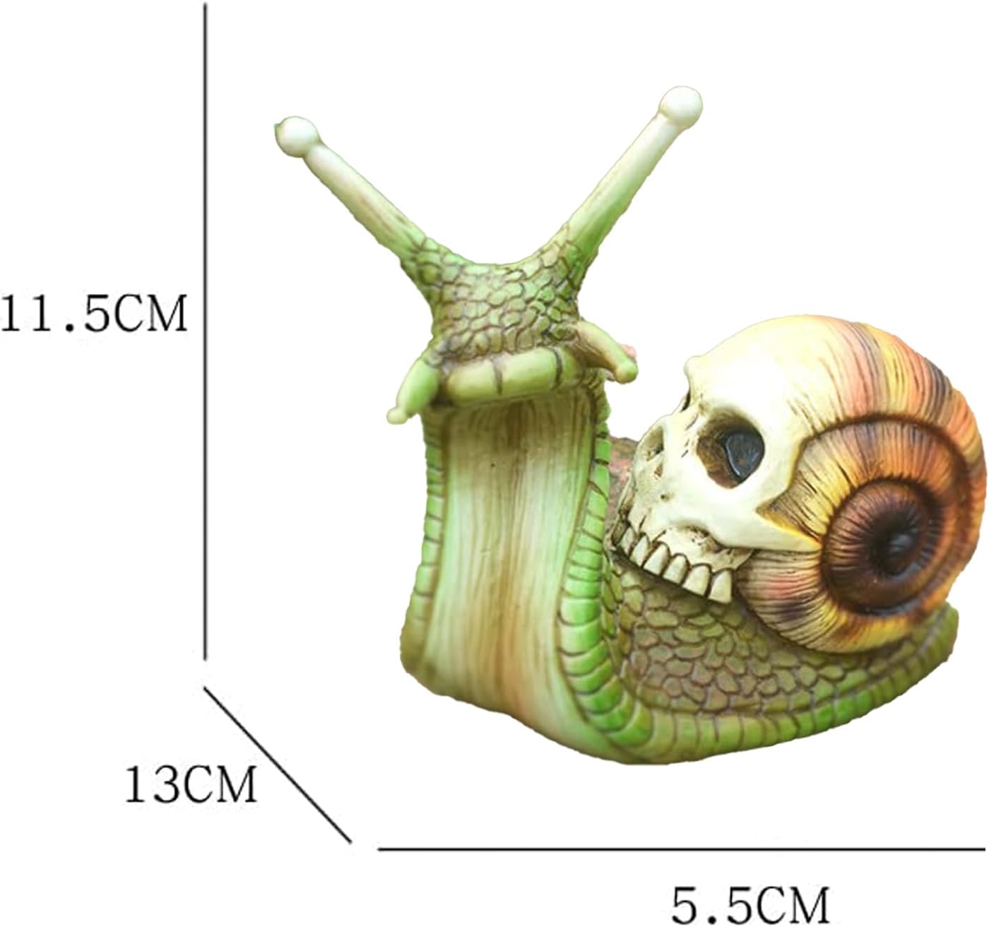 Leatrice Caracol de calavera de Halloween, escultura de calavera, decoración gótica para el hogar, manualidades de resina, decoración al aire libre,