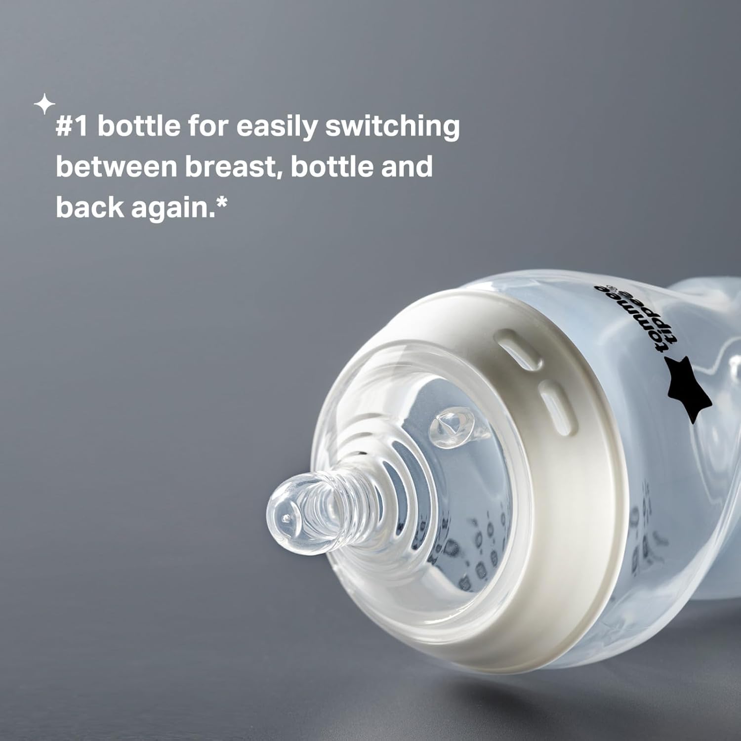Tommee Tippee Closer to Nature – Biberones de flujo lento extra con boquilla similar a un pecho y válvula anticólicos (5 onzas, 2 unidades)