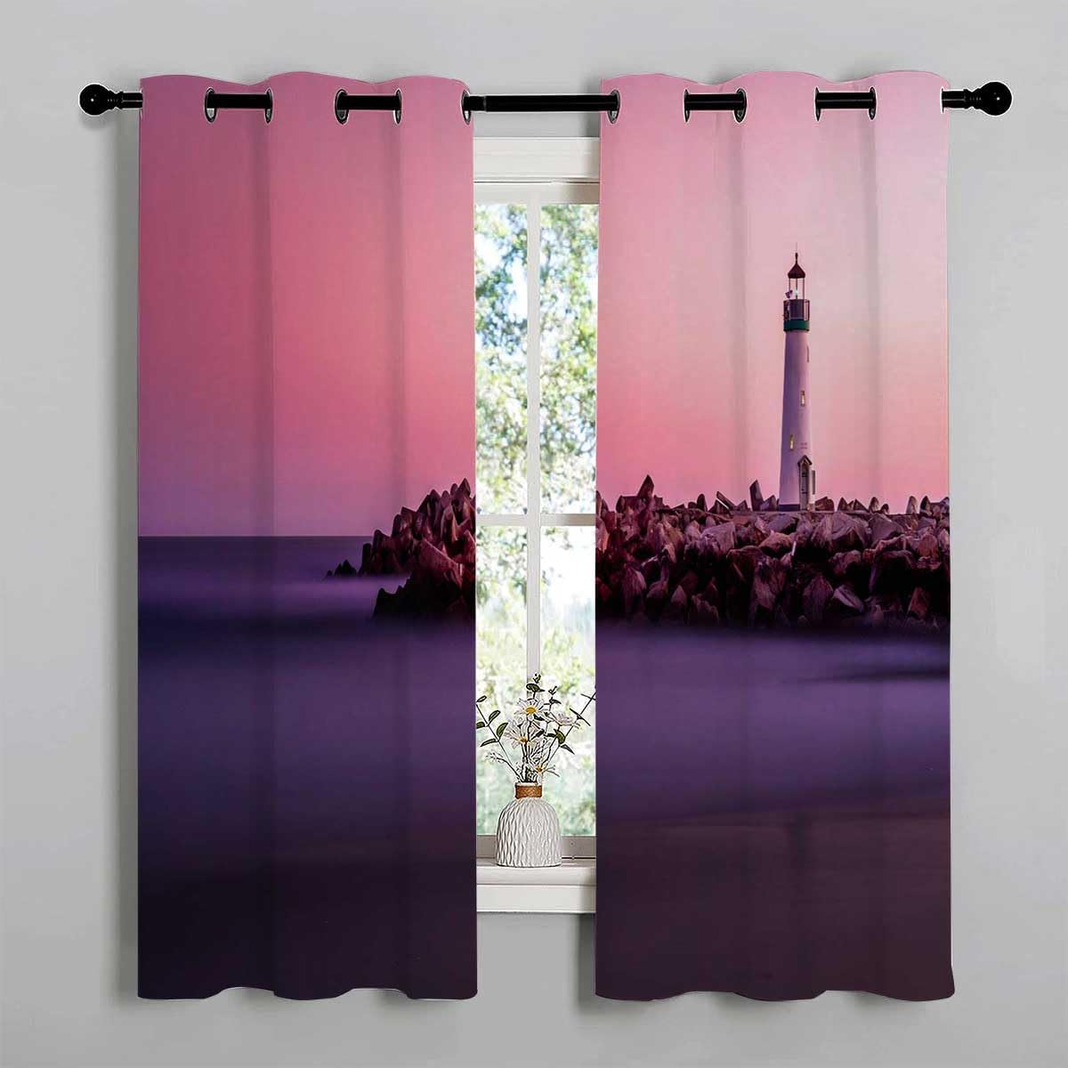Window Curtains Bedroom Colorful_Scenery Sky Doorway Cover Cortinas para Ventanas De Cuarto 63Inch Width by 80Inch Length,2 Panels