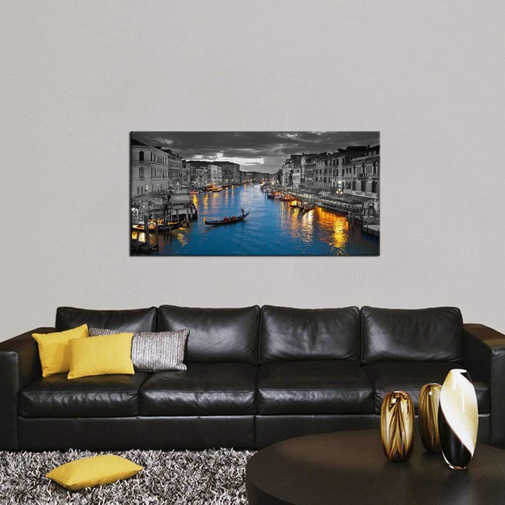 LevvArts Lienzo de Italia para pared, hermoso paisaje del Gran Canal, impresiones fotográficas de horizonte de Venecia, póster para el hogar,
