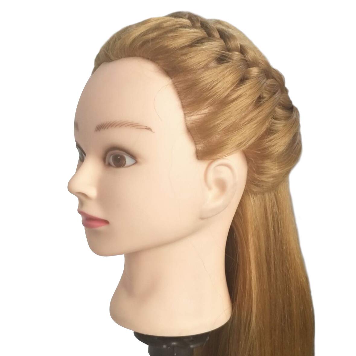 Cabeza de maniquí de 20 pulgadas 60% cabello humano de formación de peinado cabeza maniquí cosmetología cabeza de peluquería entrenamiento de