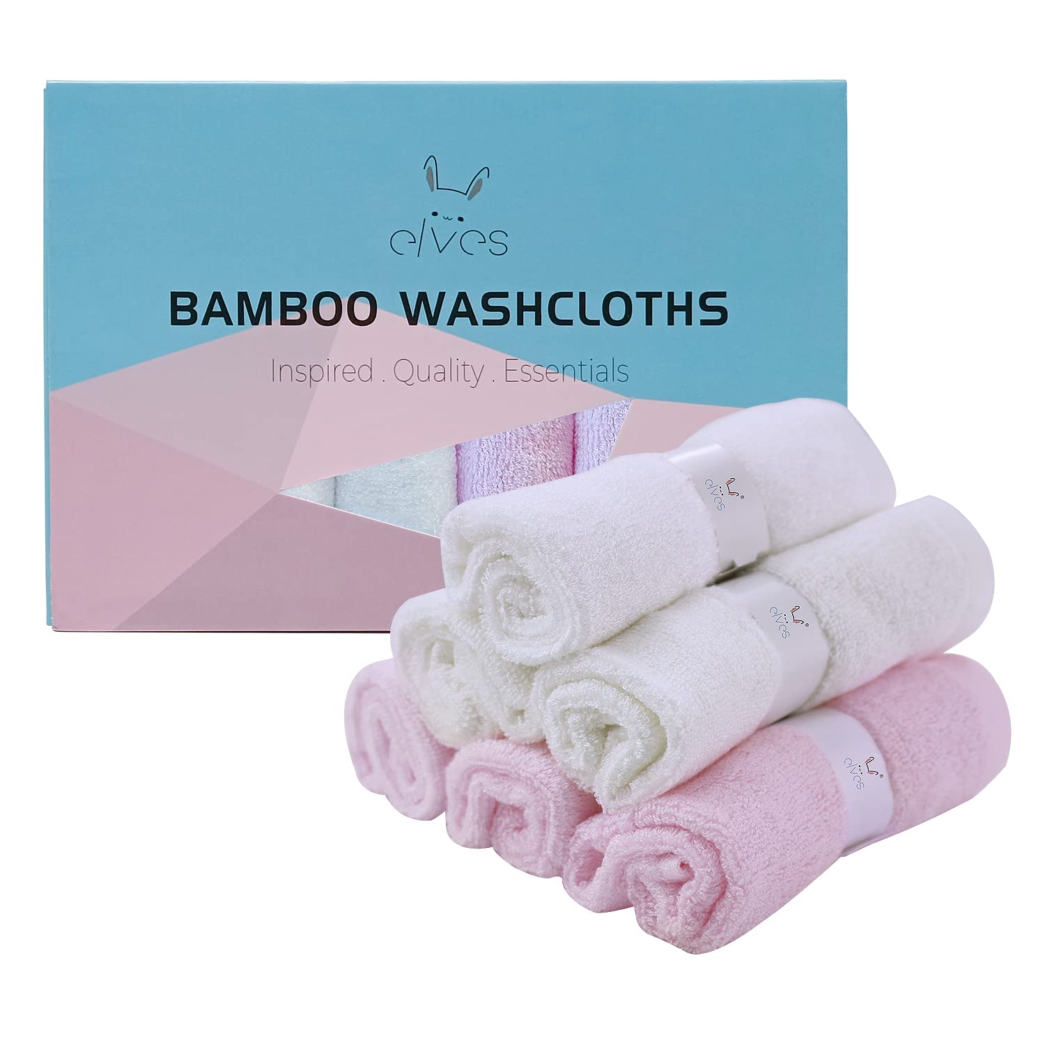 elves Juego de 6 paños de bambú de lujo para bebé, paños de lavado ultrasuaves para cara y cuerpo, toalla pequeña para la cara del bebé niña,