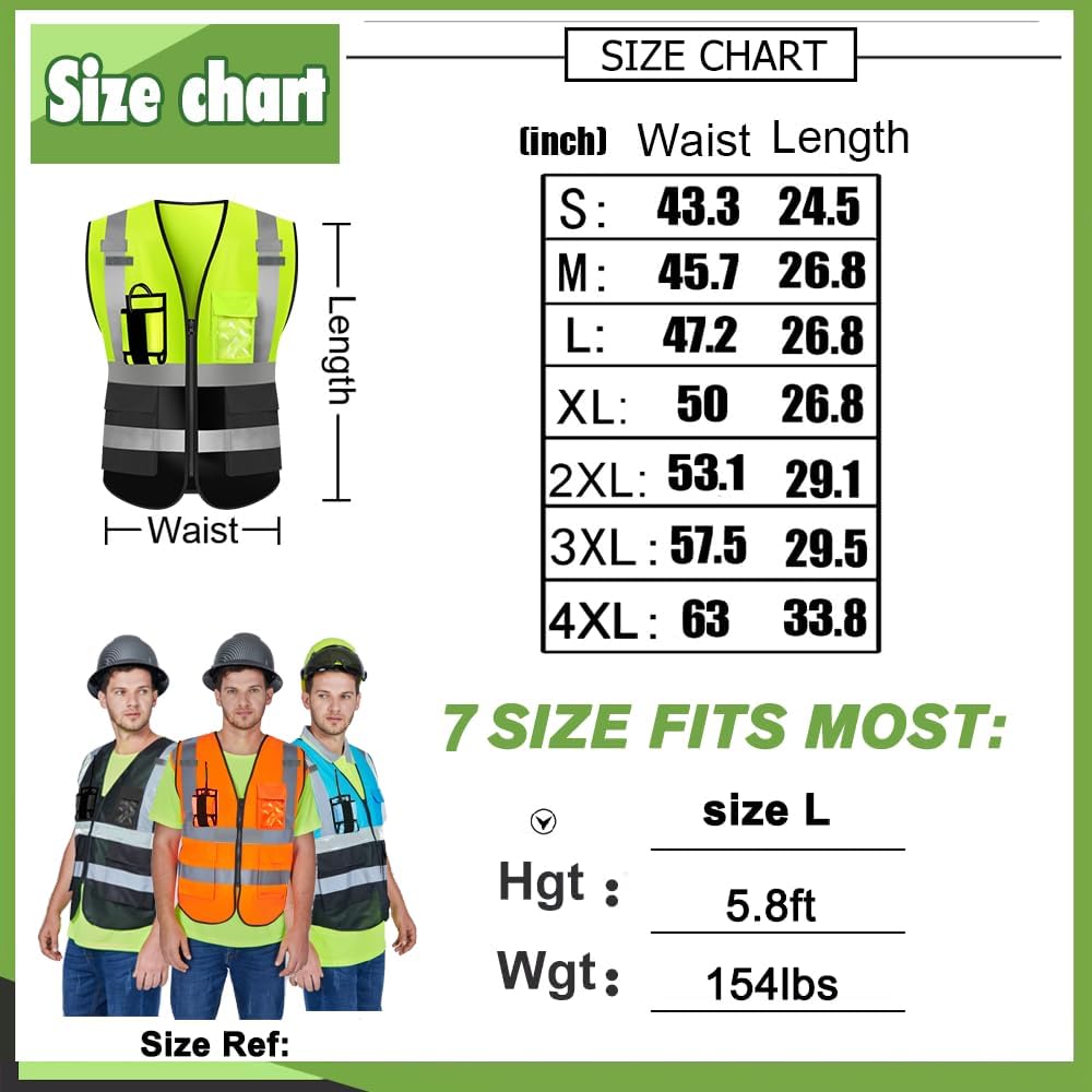 YOWESHOP El chaleco reflectante de la seguridad de la alta visibilidad modifica el uniforme al aire libre del trabajo