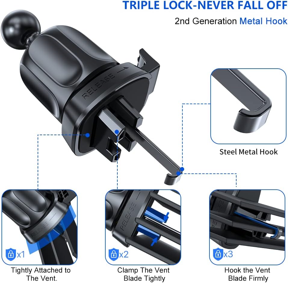 Miracase Soporte universal para teléfono para automóvil, soporte de teléfono para ventilación de aire, compatible con iPhone 14 Series14 Pro Max13