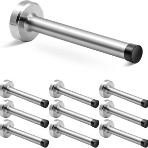 Tope de puerta (10 unidades) de 6 pulgadas, tope de puerta extra largo de acero inoxidable níquel cepillado, tope de puerta montado en la pared, Tope de puerta (10 unidades) de 6 pulgadas, tope de puerta extra largo de acero inoxidable níquel cepillado, tope de puerta montado en la pared,