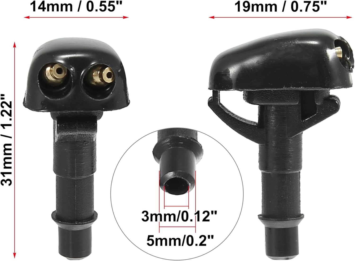X AUTOHAUX 4 boquillas de limpiaparabrisas delantero para Mitsubishi Lancer 1995-2005 para Mitsubishi Montero 1990-2005 Reemplaza 8265A083