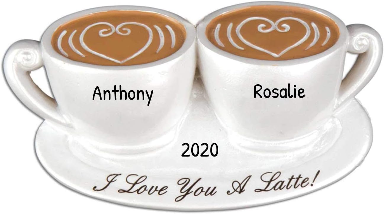 Adornos personalizados para parejas 2024  Regalos para parejas para taza de Navidad, adornos de café para árbol de Navidad, adorno de nuestra