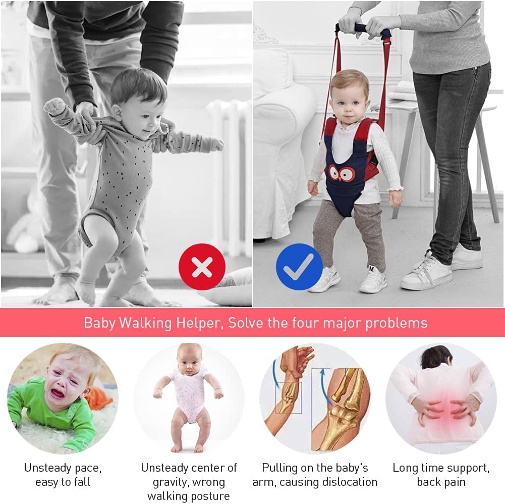 Asistente para caminar para bebés y niños pequeños, cinturón ajustable para caminar y arnés para bebés de 6 a 36 meses
