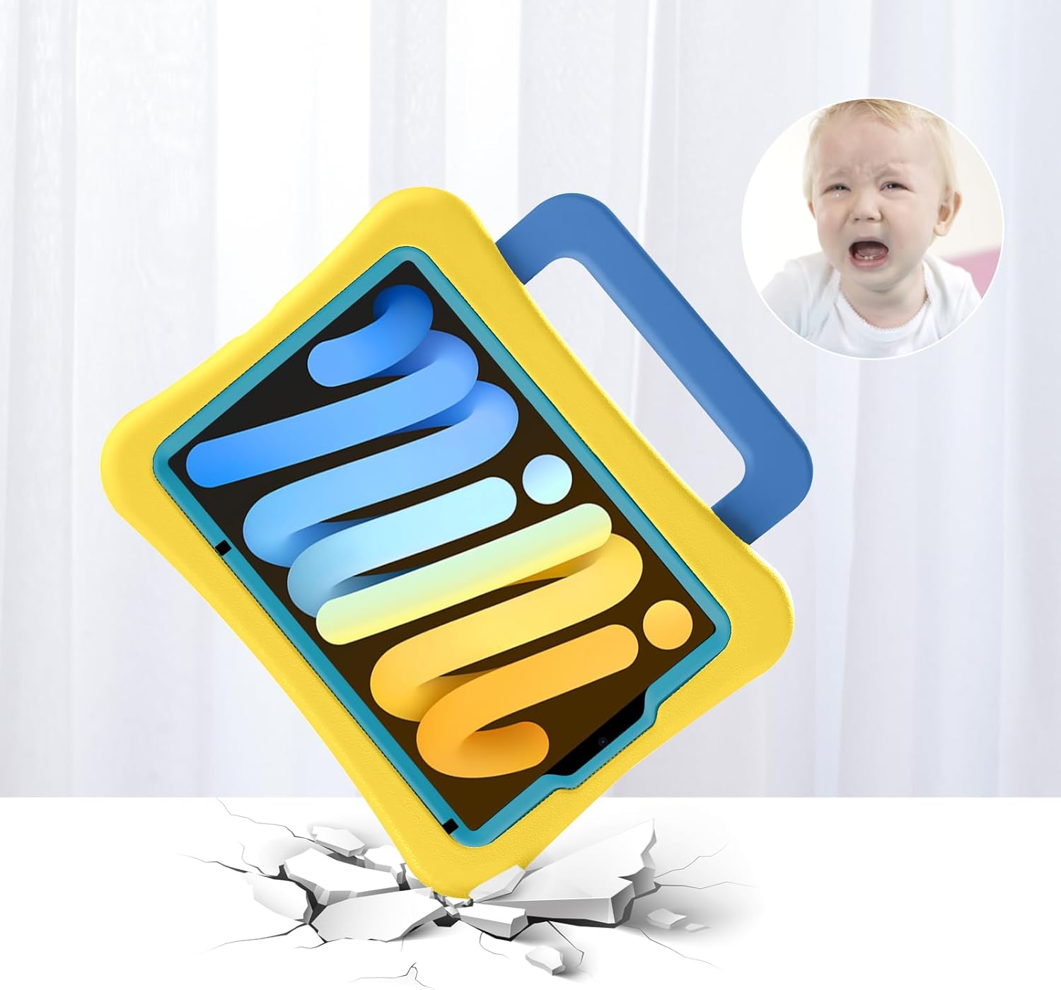 Funda para iPad Mini 6 2021, ligera, resistente, a prueba de golpes, a prueba de caídas con asasoporte, funda protectora para niños para iPad Mini 6