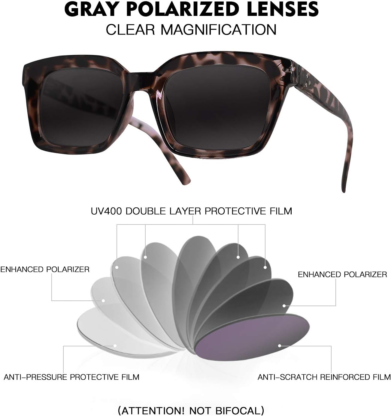 MARE AZZURO Gafas de sol para mujer, protección UV, lentes de lectura para exteriores, 0.5, 0.75, 1.0, 1.25, 1.5, 1.75, 2.0, 2.25, 2.5, 2.75, 3.0,