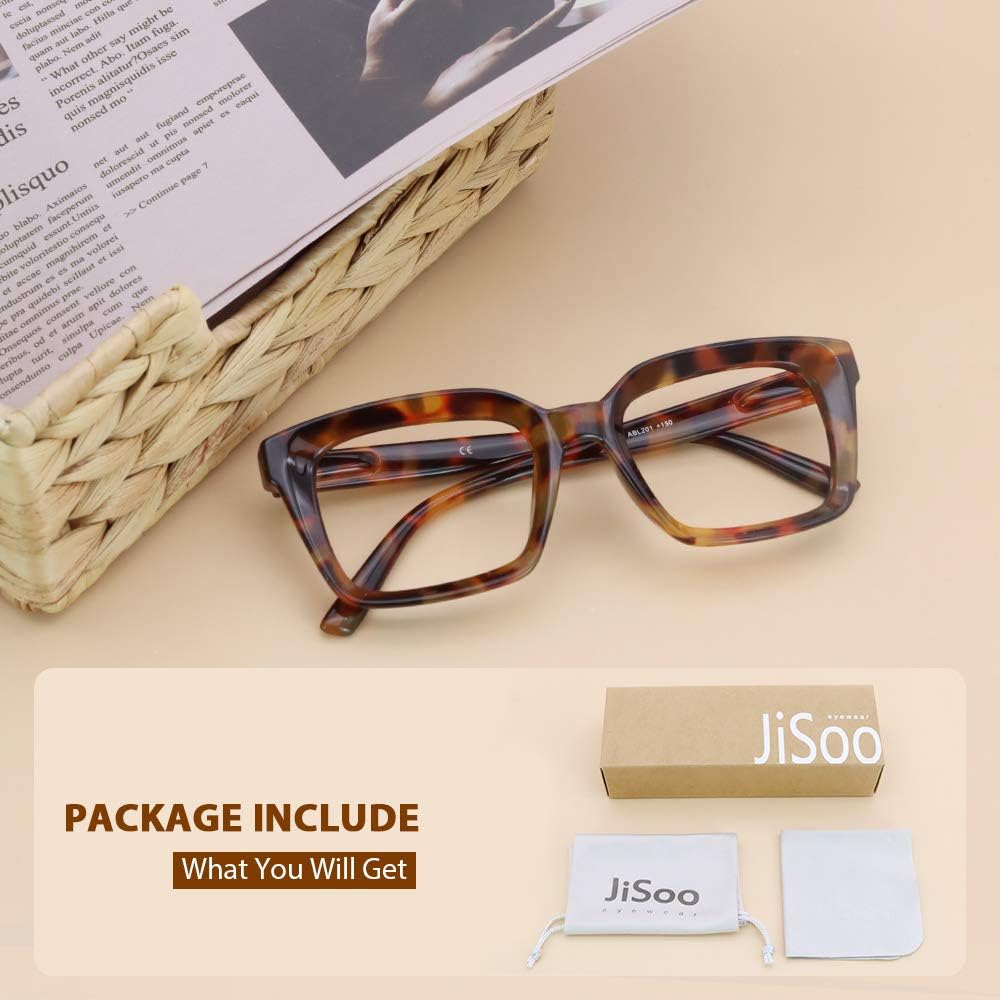 JiSoo Anteojos de lectura de gran tamaño para mujer 2.5, diseño elegante, marco grande con bisagra de resorte, tortuga 2.5
