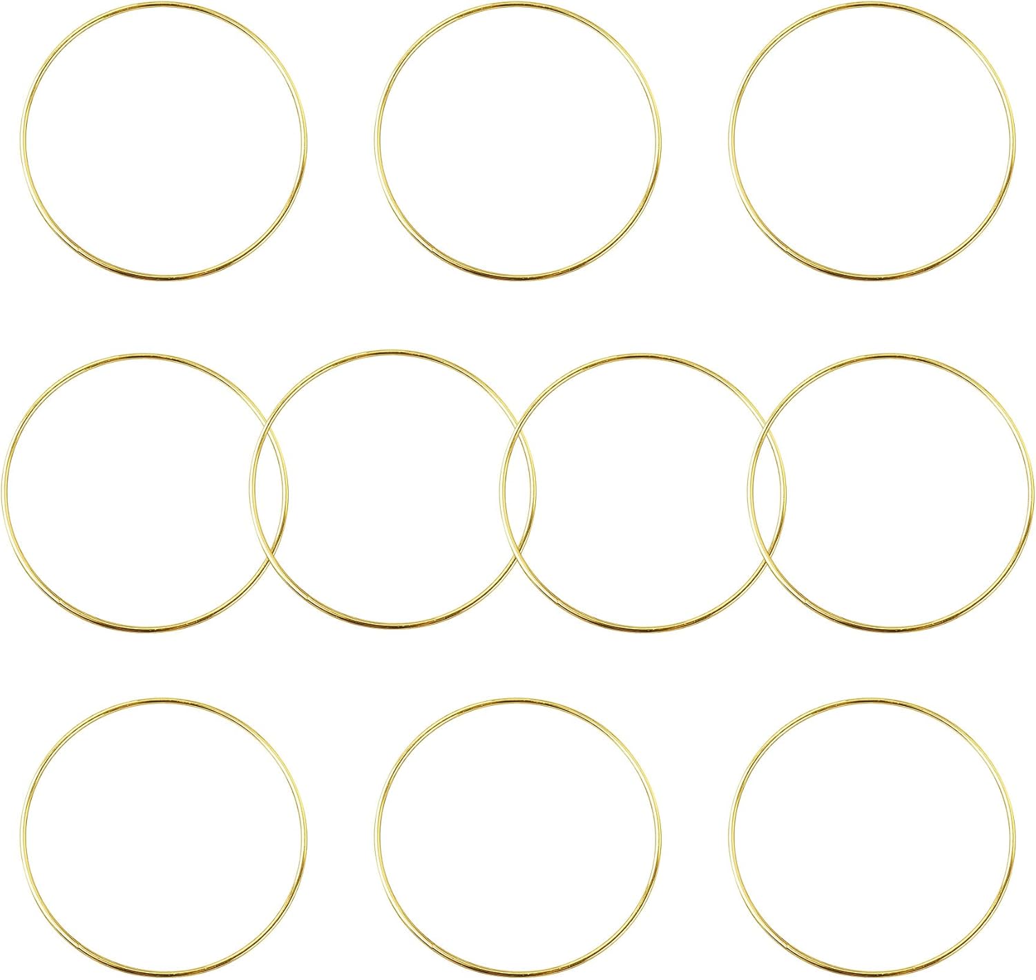 AUEAR, Paquete de 10 anillos de metal dorado de 4 pulgadas para atrapasueños de macramé para decoración de mesa