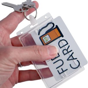 Soporte rígido para tarjetas de combustible con llavero, protector de tarjetas de plástico duro transparente para flotas, tarjetas de gas, autos de Soporte rígido para tarjetas de combustible con llavero, protector de tarjetas de plástico duro transparente para flotas, tarjetas de gas, autos de