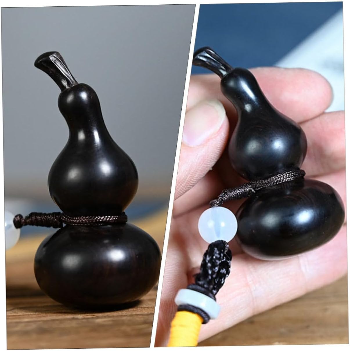 EXCEART Gourd Pendant Feng Shui Charms Keychain Figurine Charms Chinese Feng Shui Staue Wealth Charms Wealth Prosperity Decor Lucky Car Key Fob