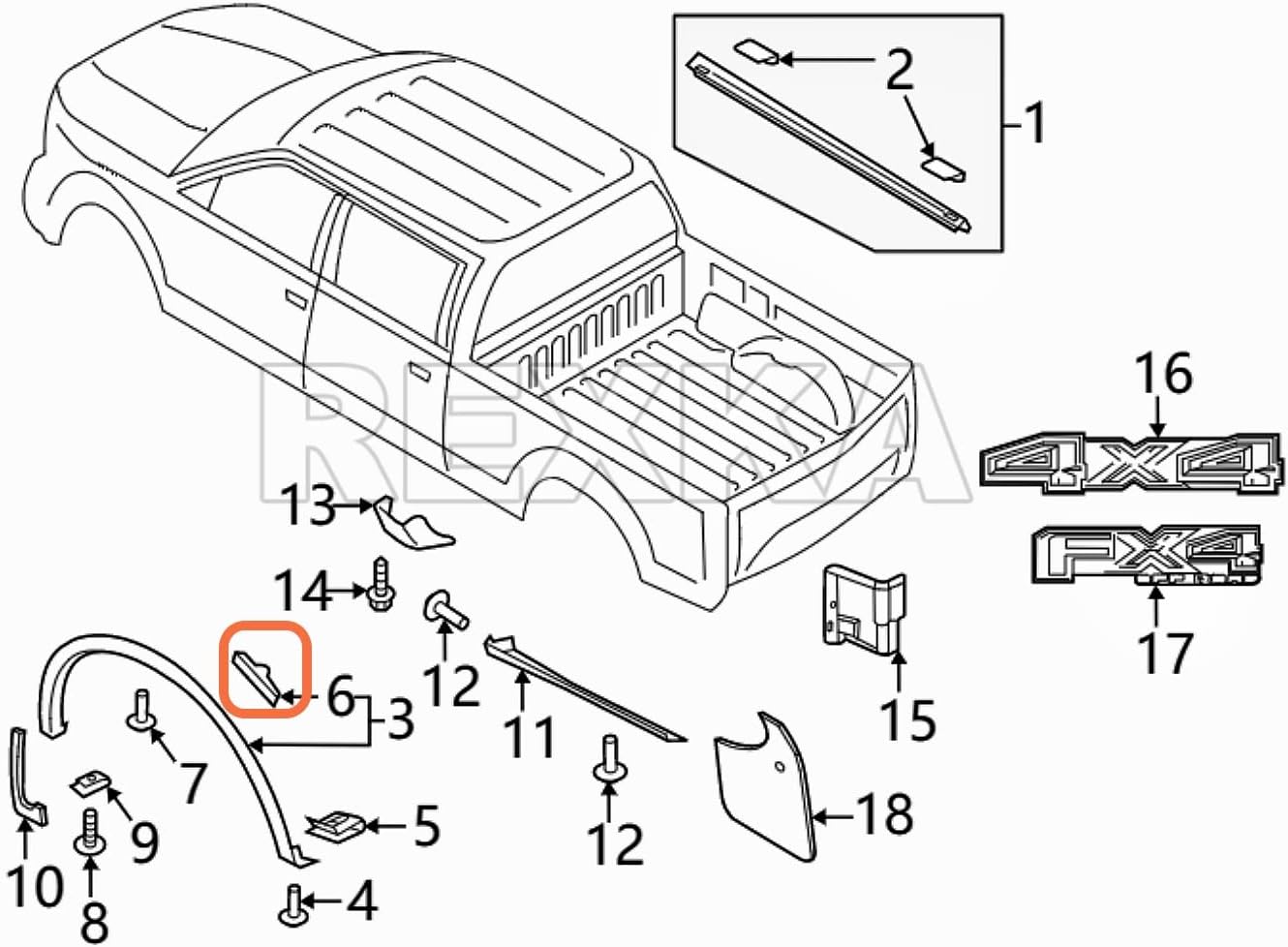 Rexka 10 Uds. Moldeo de apertura de rueda Fender Flare Retenedor Clip W716878-S300 para Ford F-150 F150 F250 F-350 F-450 F-550 Super Duty W716878S300