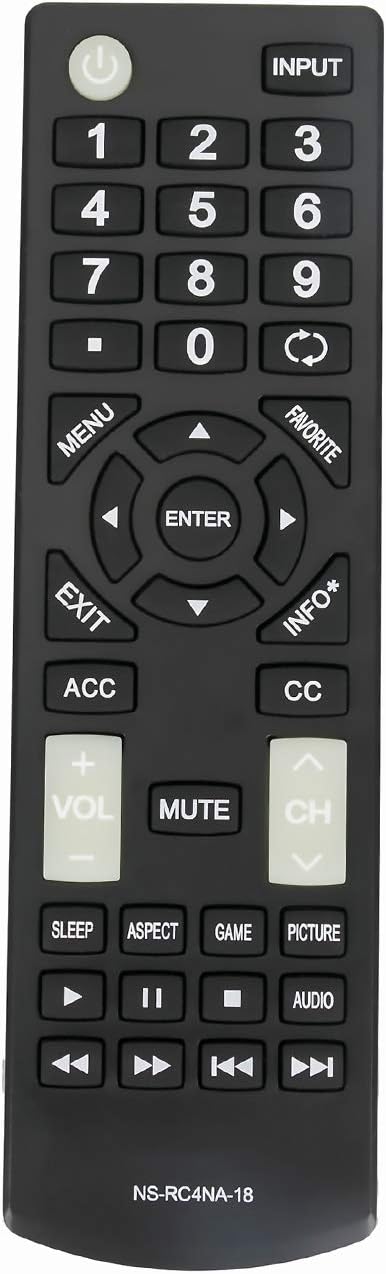 NS-RC4NA-18 – Control remoto de repuesto para Insignia TV NS-50D510MX17 NS-40D420MX18 NS-32D311NA17 NS-32D311MX17 NS-39D310NA17 NS-55D420MX18