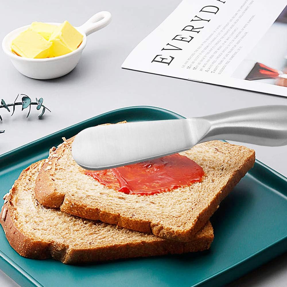 SourceTon Juego de esparcidor de queso de 4 piezas, cuchillos multiusos de acero inoxidable para esparcir queso y mantequilla