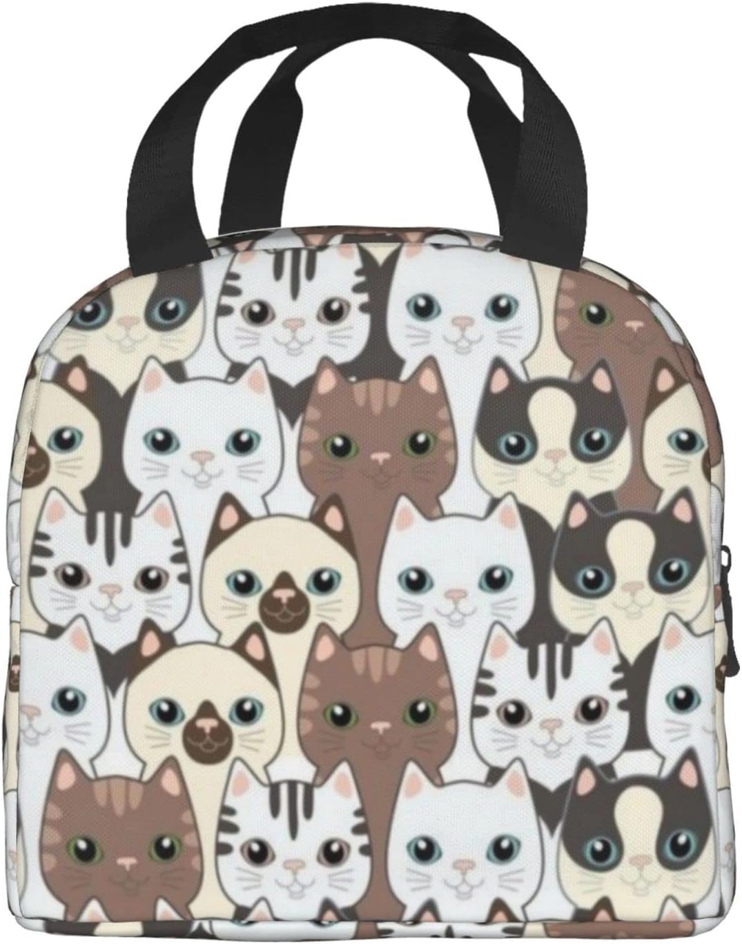 Giwawa Bolsa de almuerzo aislada con lindo gato, adorable gatito impreso en bolsa de almuerzo para mujeres, hombres, niños, niñas, escuela, oficina,