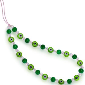 simarro Dije de teléfono contra el mal de ojo, cristal verde con cuentas de ojo de diablo con cuentas para teléfono, correa de muñeca para teléfono simarro Dije de teléfono contra el mal de ojo, cristal verde con cuentas de ojo de diablo con cuentas para teléfono, correa de muñeca para teléfono