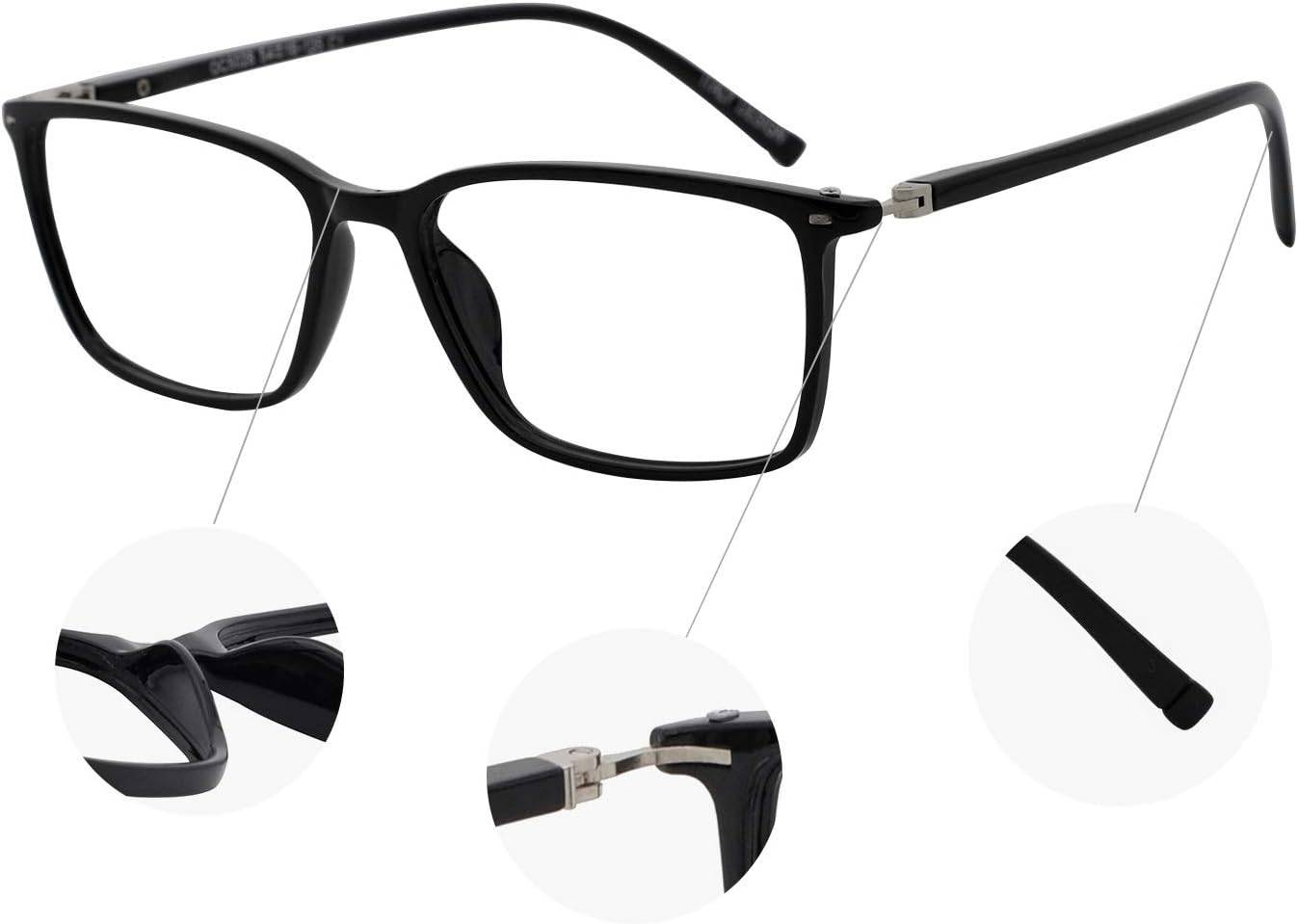 MARE AZZURO Gafas de lectura para hombre 6.0 elegantes y duraderas para lectores 6.0 x 6.00 para hombre 600
