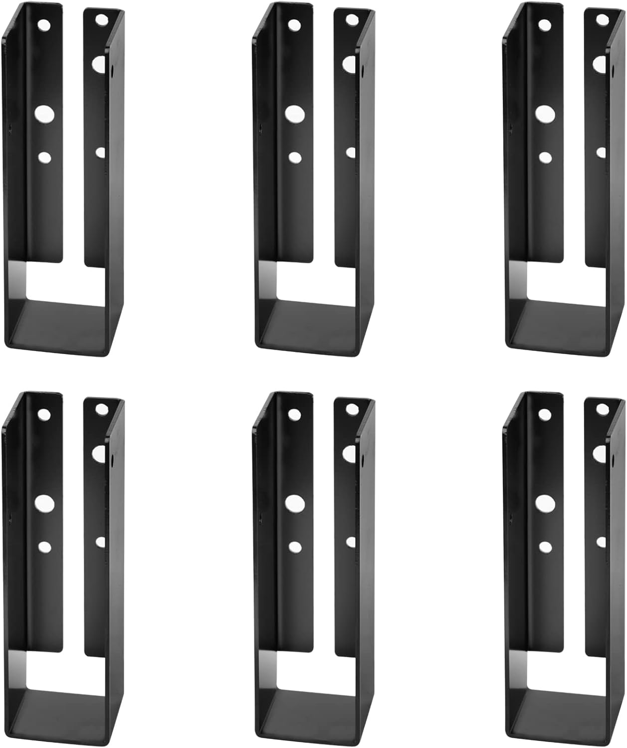 6 piezas de percha oculta para vigas de luz negra de 2 x 6, acero calibre 14