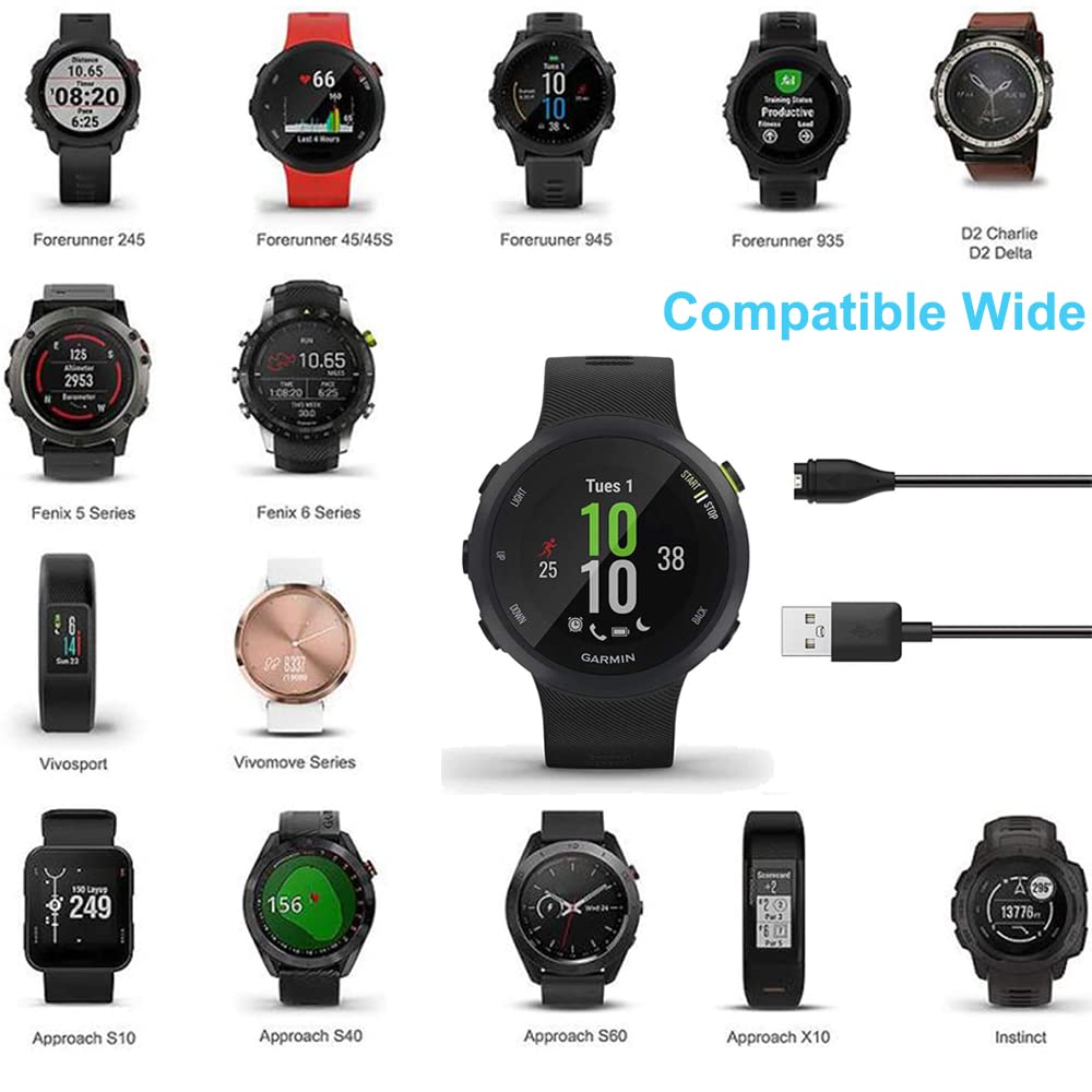 Cargador compatible con Garmin Fenix 5 6 7, cable de carga de repuesto para Fenix 5S 5X 6 6S 6X Plus Pro 7 7S 7X, Forerunner 945 45 45S 245 Music,